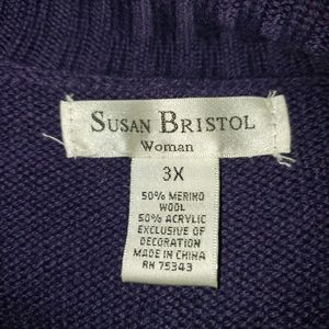 Purple belted sweater